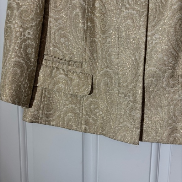 Talbots Metallic Gold Brocade Jacket, Size 12 - Picture 3 of 12